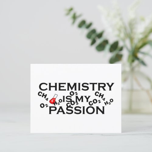chemistry is my passion funny chemist quotes holiday postcard