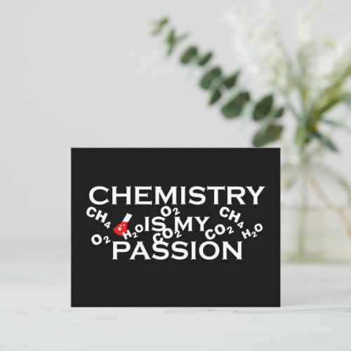 chemistry is my passion holiday postcard