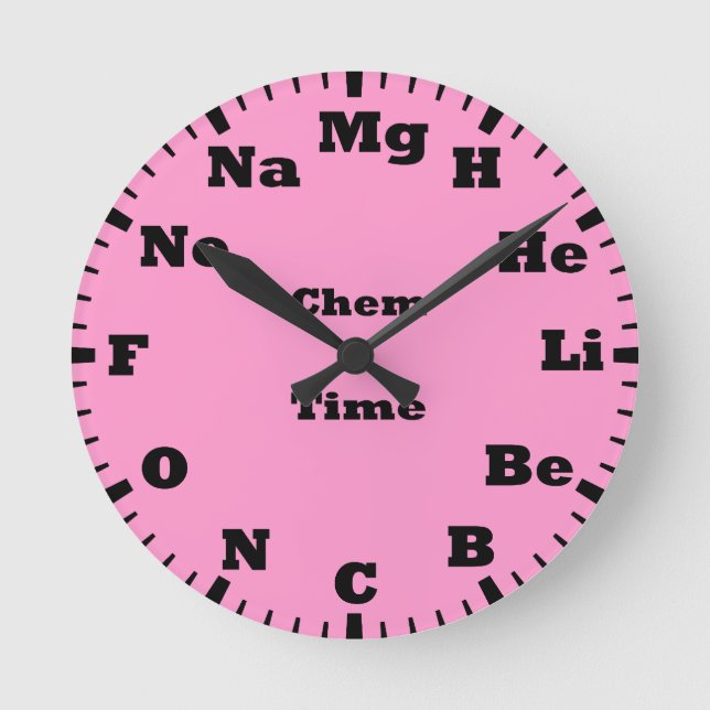 chemistry is pink round clock (Front)