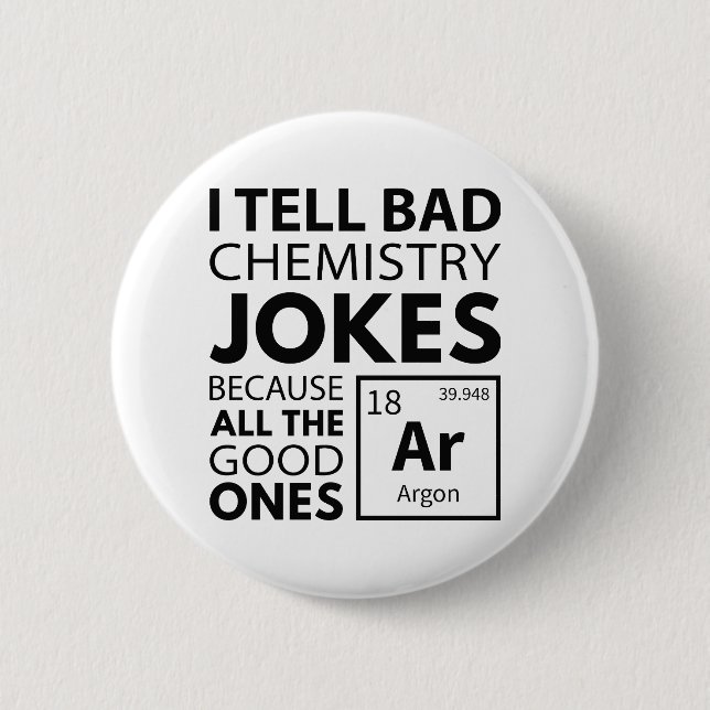 Chemistry Jokes Argon Button (Front)