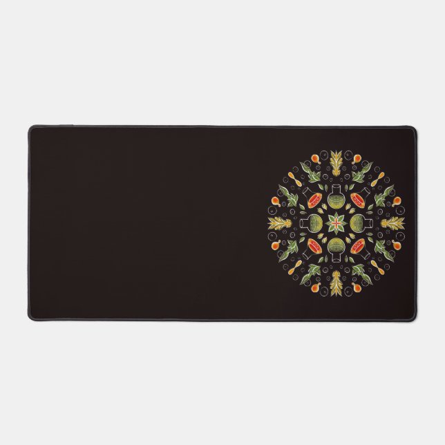 Chemistry Lab Botanical Pattern For Chemist Desk Mat (Front)