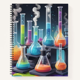 Chemistry Lab Colorful Science Equipment Notebook