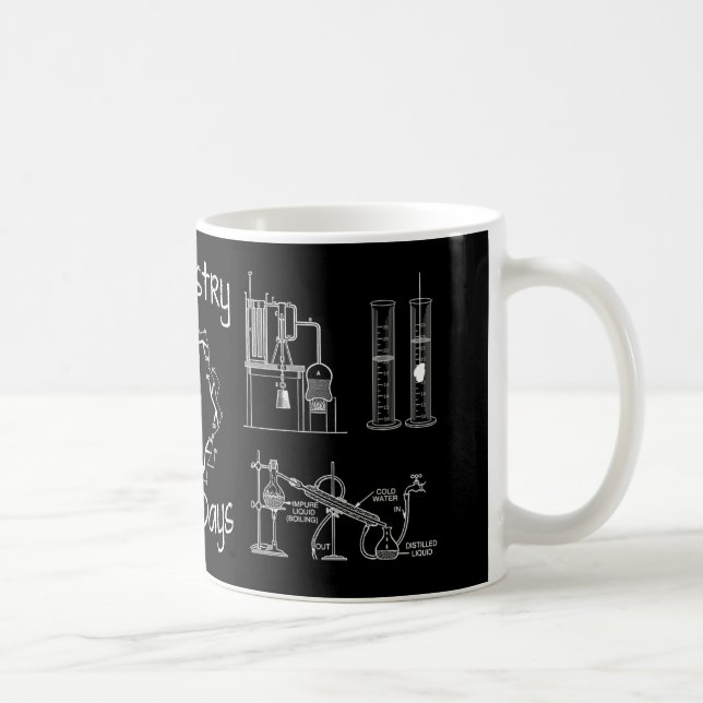 Chemistry Lab Equipment ~ Chalk On Black Board ~ Coffee Mug (Right)