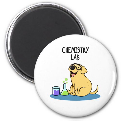 Chemistry Lab Funny Labrador Dog Pun  Magnet