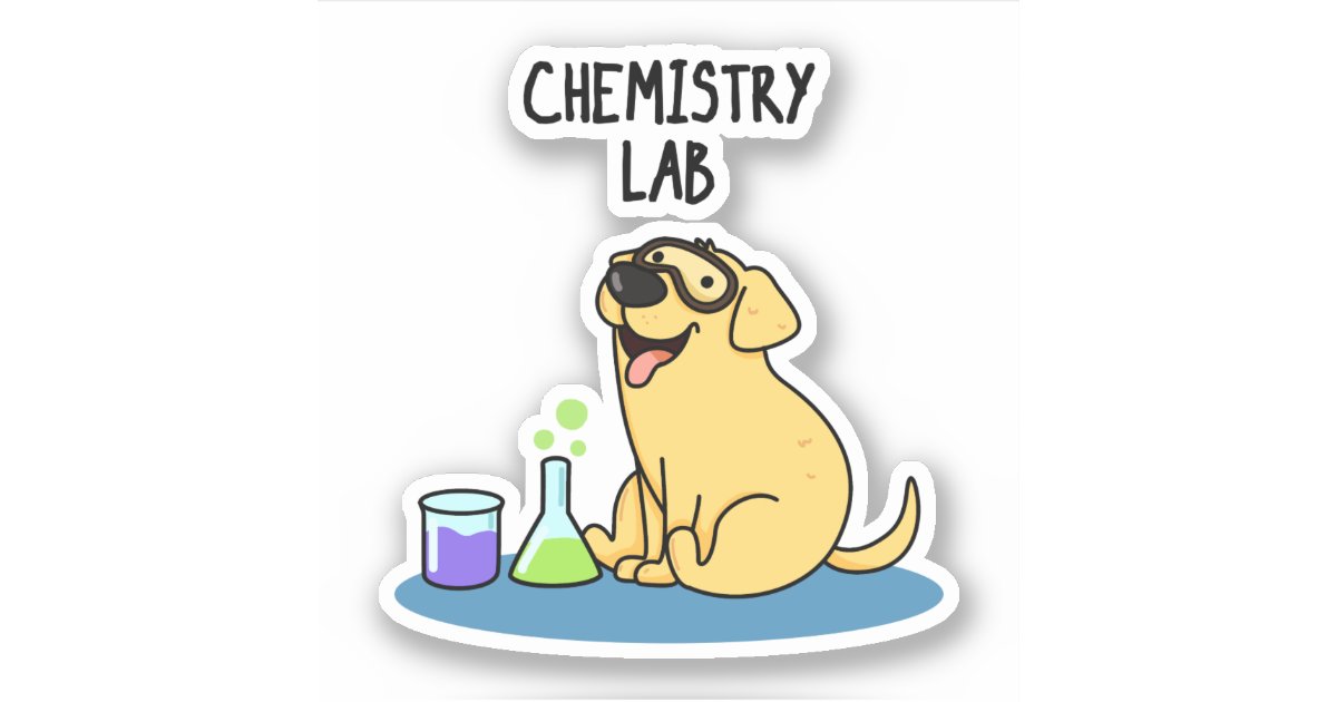 Chemistry Lab Funny Labrador Dog Pun Sticker Zazzle