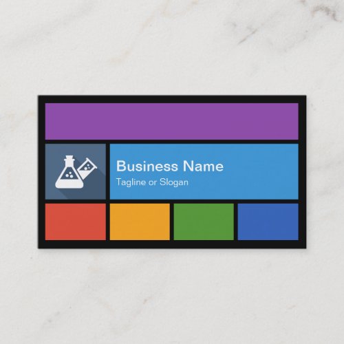 Chemistry Lab Laboratory _ Colorful Tiles Creative Business Card