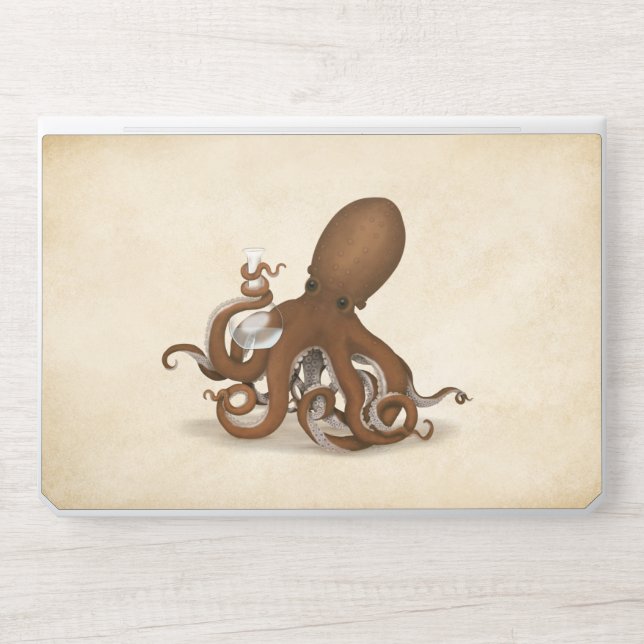 Chemistry Lab Octopus With glass Flask Steampunk HP Laptop Skin (Front)