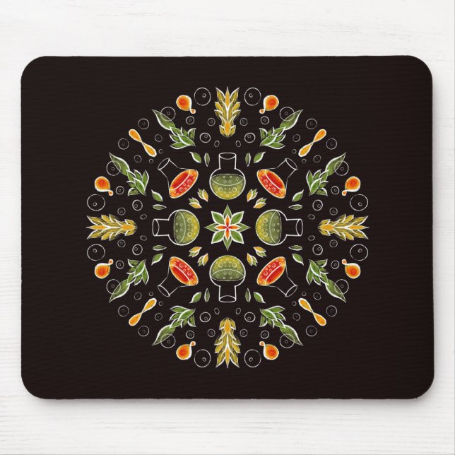 Chemistry Lab Science Botanical Pattern Mouse Pad (Front)