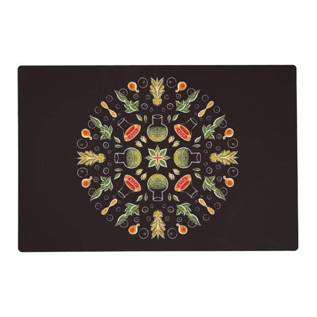 Chemistry Lab Science Botanical Pattern Placemat (Front)