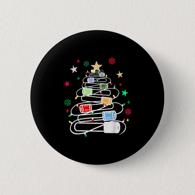 Chemistry Lab Scientist Phlebotomist Christmas Tes Button (Front)
