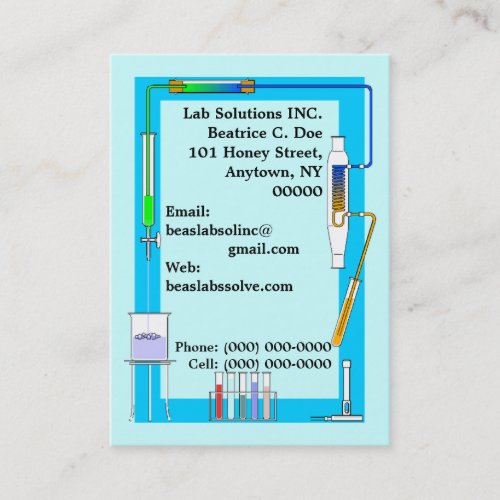 CHEMISTRY LAB TEST TUBES BEAKER BUSINESS CARDS