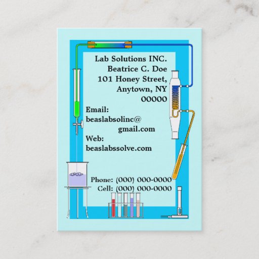 Customizable CHEMISTRY LAB TEST TUBES BEAKER BUSINESS CARDS