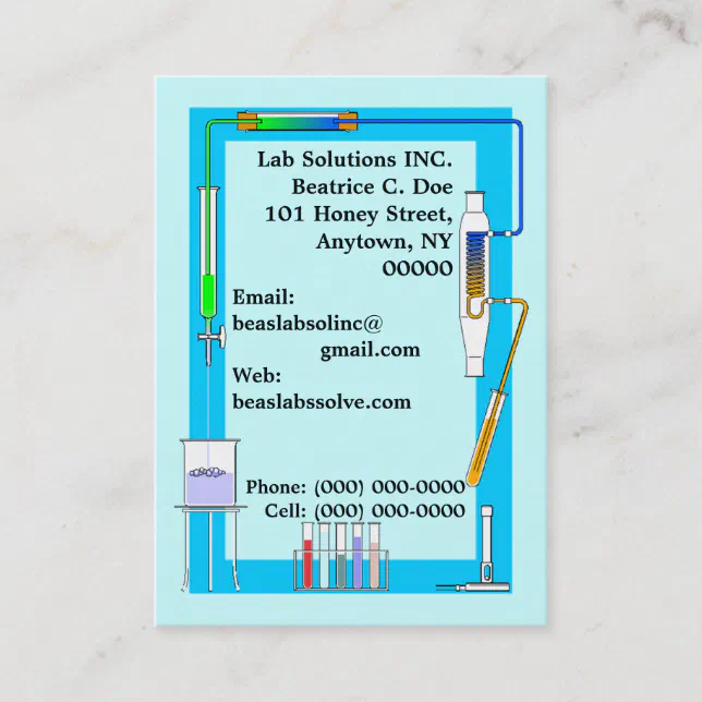 CHEMISTRY LAB TEST TUBES BEAKER BUSINESS CARDS | Zazzle