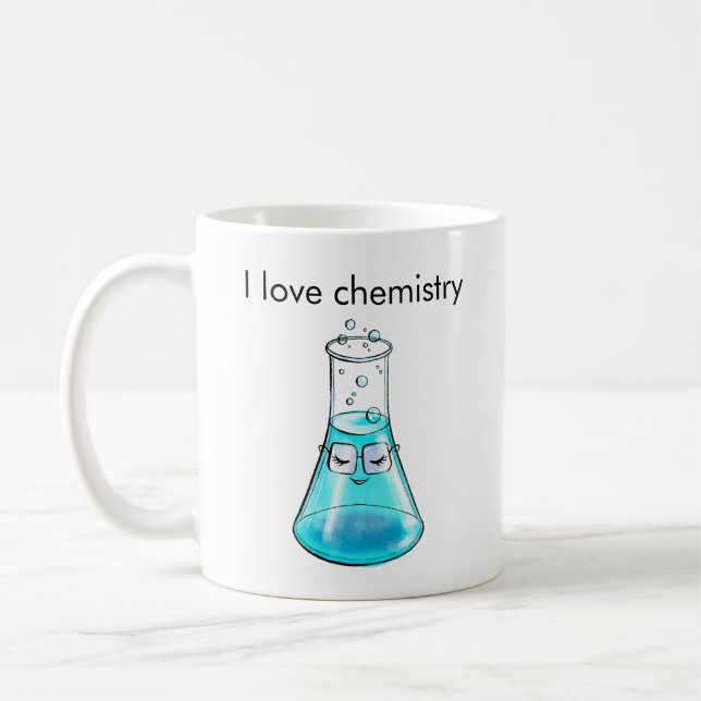 Chemistry Love Cute Science Lab Art Coffee Mug (Left)
