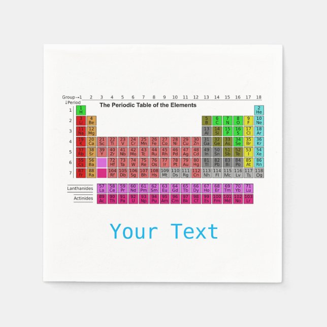 Chemistry Lover Periodic Table of Elements Napkins (Front)