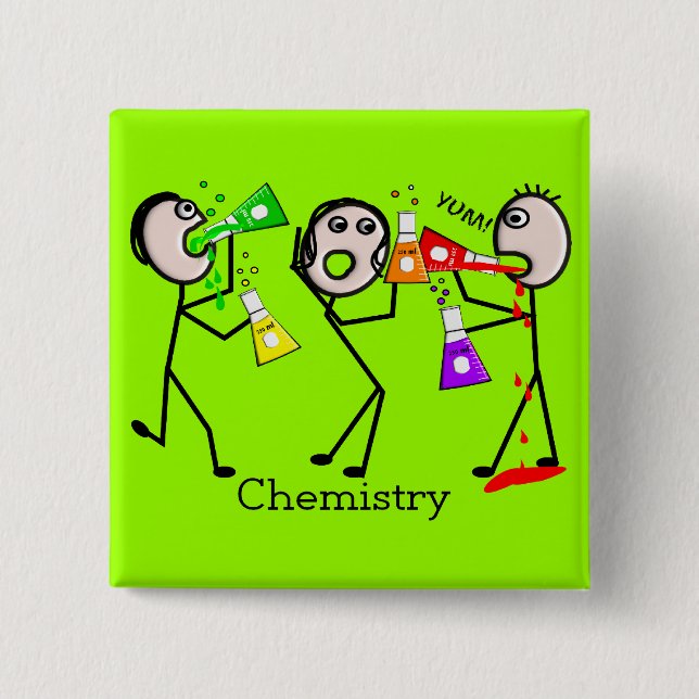 Chemistry Lovers Stick People Design Gifts Pinback Button (Front)