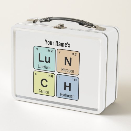 Chemistry Lu N C H Metal Lunch Box