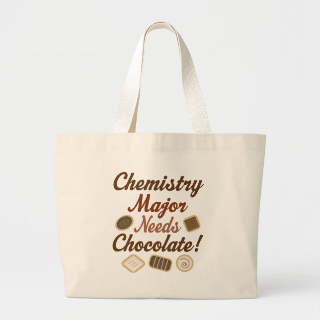 Chemistry Major Chocolate Large Tote Bag (Front)