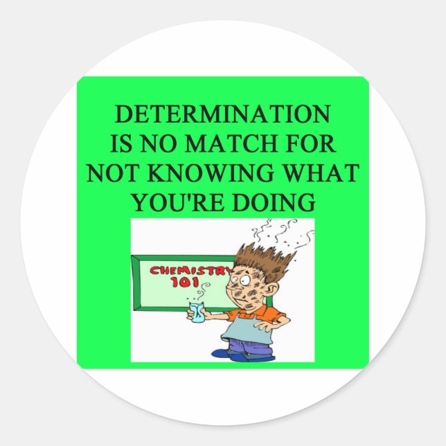 chemistry major classic round sticker (Front)