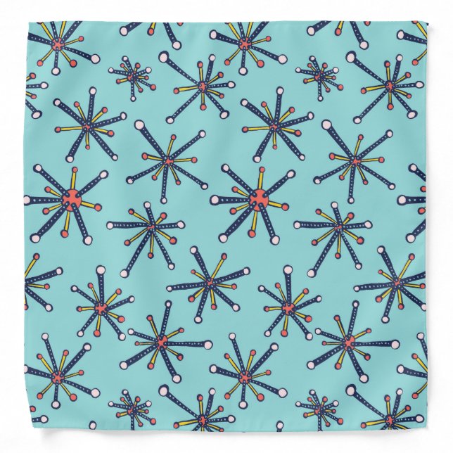 Chemistry Molecule Retro Modern Abstract Pattern Bandana (Front)