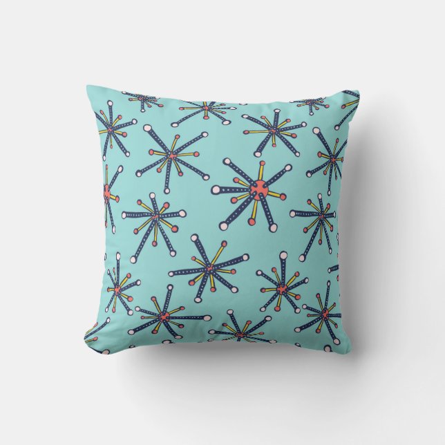 Chemistry Molecule Retro Modern Abstract Pattern Throw Pillow (Front)