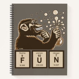 Chemistry monkey discovered fun notebook