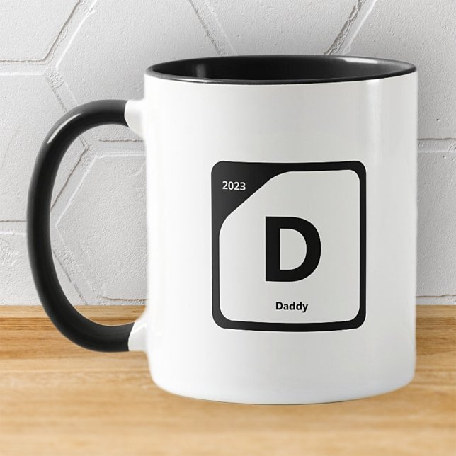 Chemistry Monogram Minimalist Modern Simple Dad Mug (Creator Uploaded)
