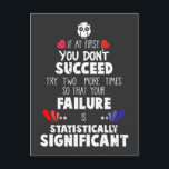 Chemistry Nerd Science Failure and Success Postcard<br><div class="desc">This funny chemistry tshirt is perfect gift for a motivated science hipster nerd. If you know anyone who loves science and chemistry,  awesome motivation gift shirt for a chemistry nerd. Perfect for science lab tees for him / her.</div>