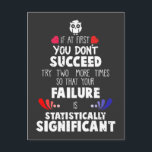 Chemistry Nerd Science Failure and Success Postcard<br><div class="desc">This funny chemistry tshirt is perfect gift for a motivated science hipster nerd. If you know anyone who loves science and chemistry,  awesome motivation gift shirt for a chemistry nerd. Perfect for science lab tees for him / her.</div>