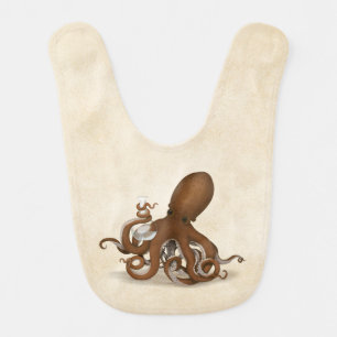 Chemistry Octopus Steampunk Science Illustration Baby Bib