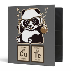 Chemistry panda discovered cute 3 ring binder