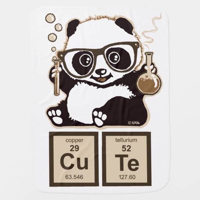 Chemistry panda discovered cute baby blanket (Front)