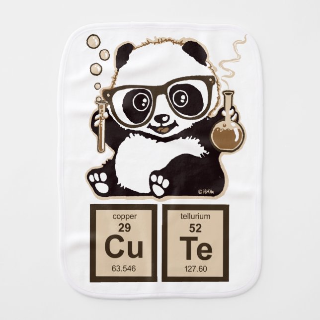 Chemistry panda discovered cute burp cloth (Front)