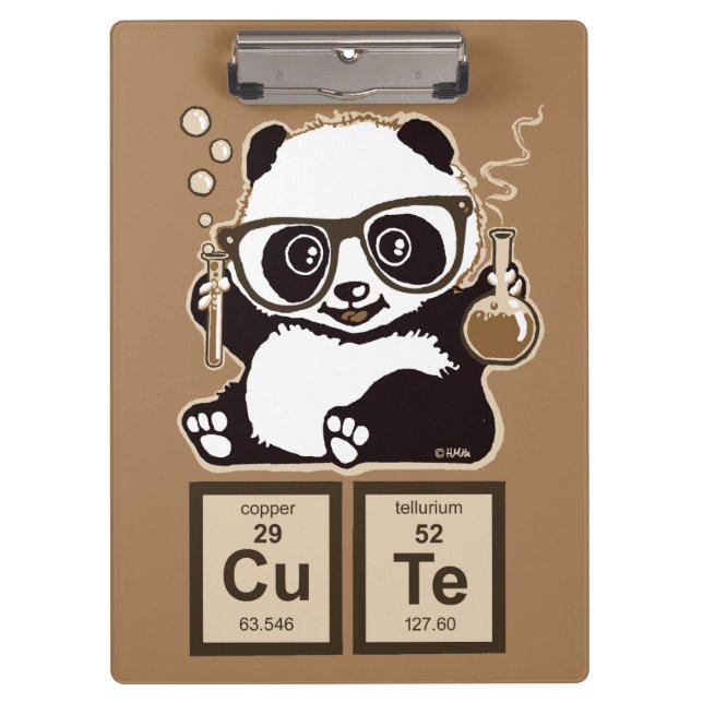 Chemistry panda discovered cute clipboard (Front)