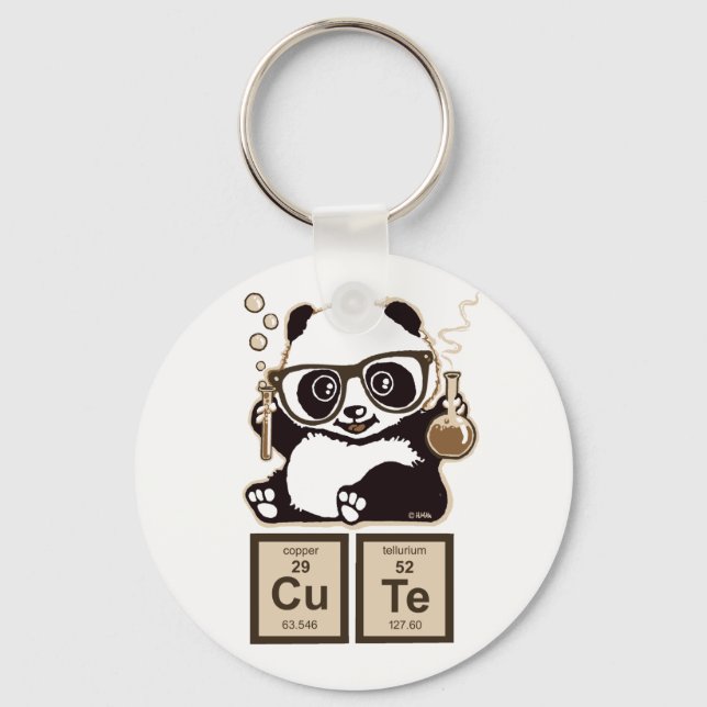 Chemistry panda discovered cute keychain (Front)