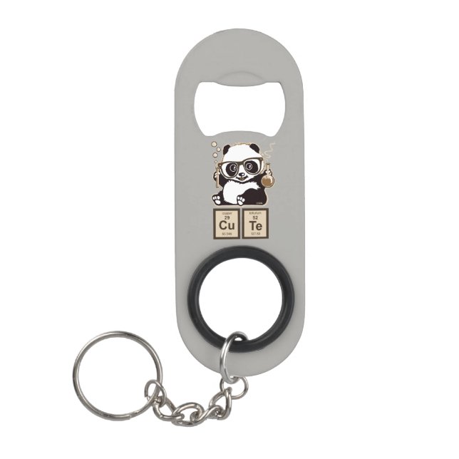 Chemistry panda discovered cute keychain bottle opener (Front)