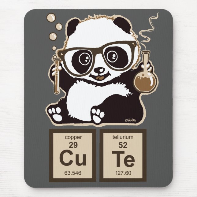Chemistry panda discovered cute mouse pad (Front)