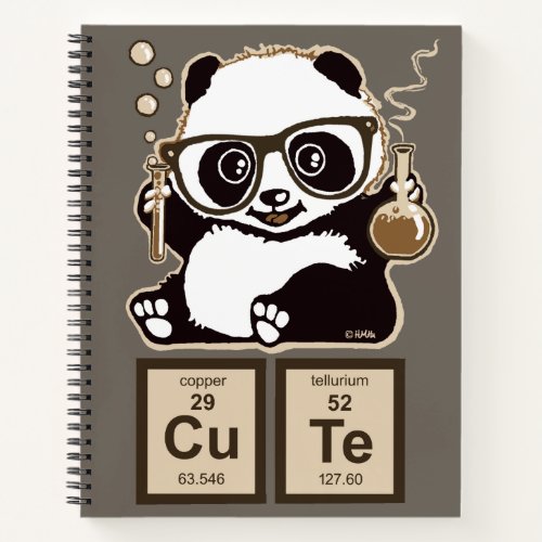 Chemistry panda discovered cute notebook