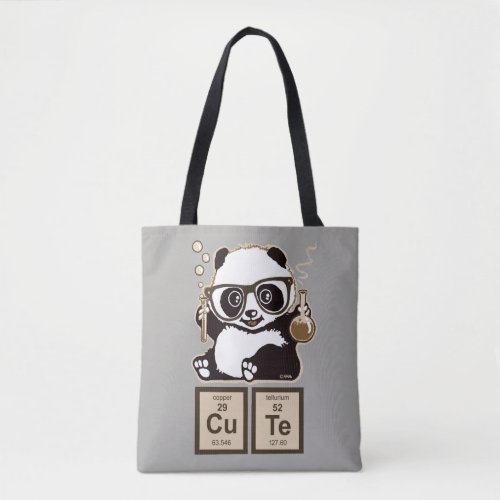 Chemistry panda discovered cute tote bag