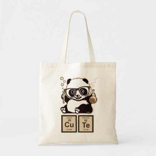 Chemistry panda discovered cute tote bag