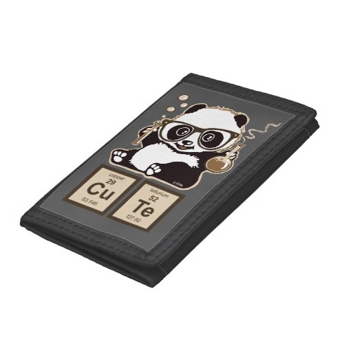 Chemistry panda discovered cute tri_fold wallet