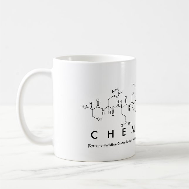 Chemistry peptide word mug (Left)