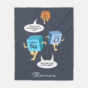Chemistry Periodic Table Elements Funny Fleece Blanket