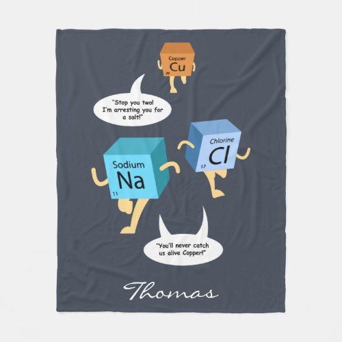 Chemistry Periodic Table Elements Funny Fleece Blanket