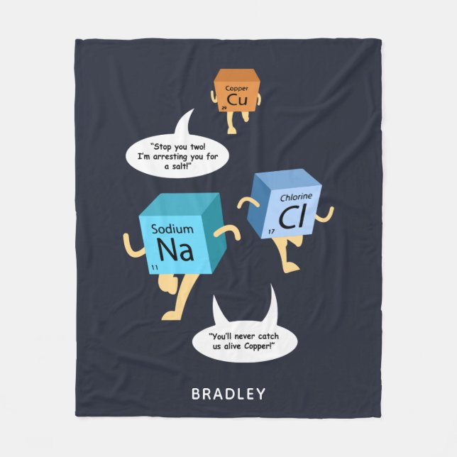 Chemistry Periodic Table Elements Science Gag Fleece Blanket (Front)