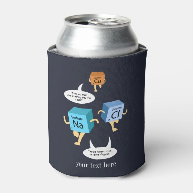 Chemistry Periodic Table Elements Teacher Custom Can Cooler (Can Front)
