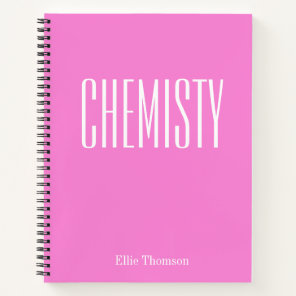 Chemistry | Personalized Pink School Graph Paper Notebook