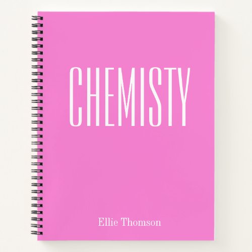 Chemistry  Personalized Pink School Graph Paper Notebook
