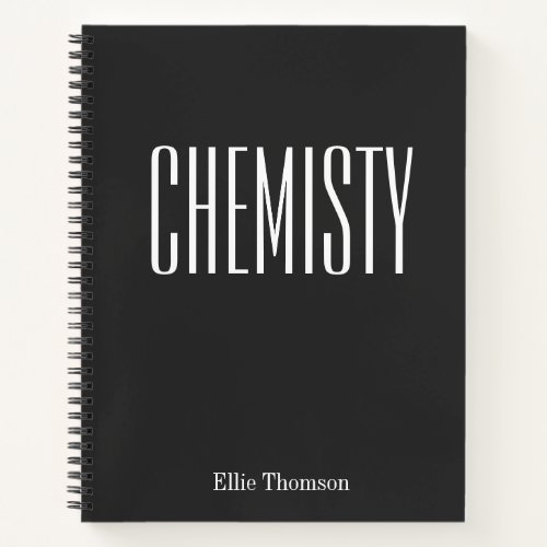 Chemistry  Personalized School Graph Paper Black Notebook