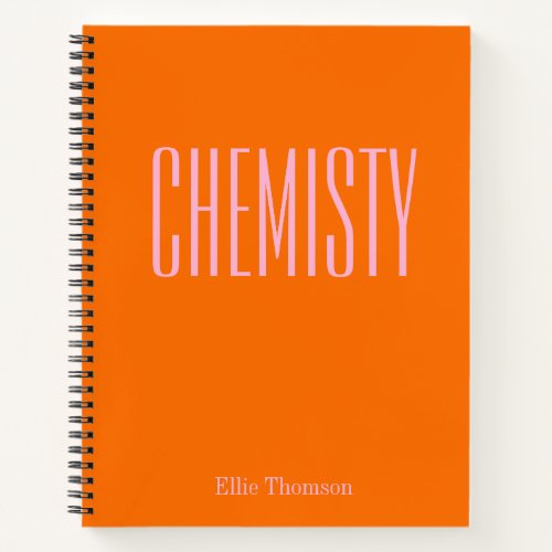 Chemistry  Personalized School Graph Paper Orange Notebook